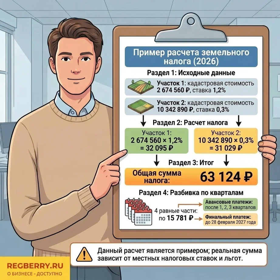 Пример расчета земельного налога