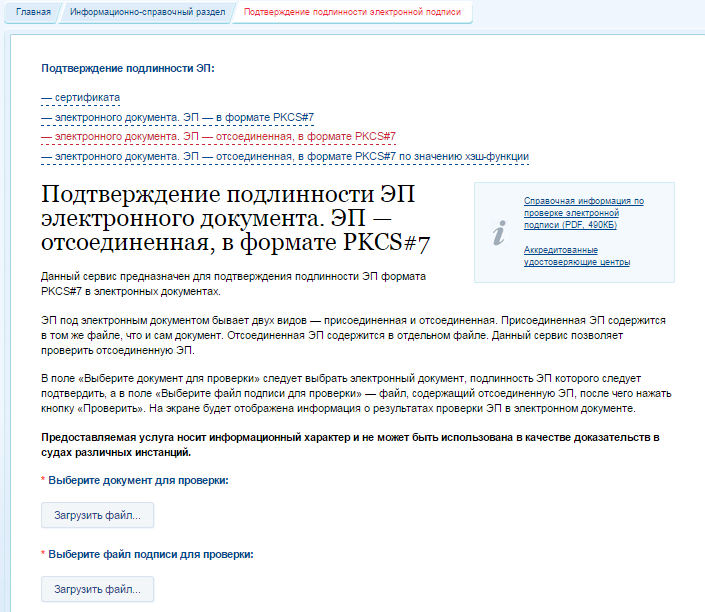 проверка подлинности электронной подписи