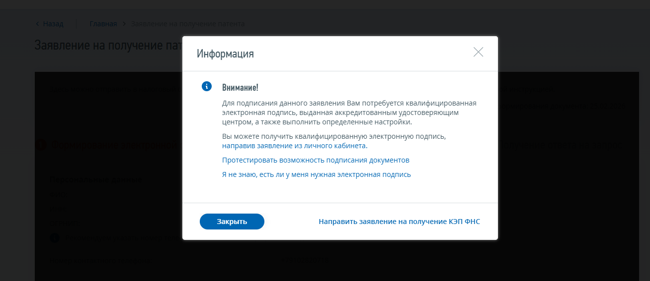 Патент ФНС 2