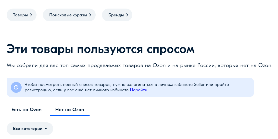 Каких товаров нет на Озоне