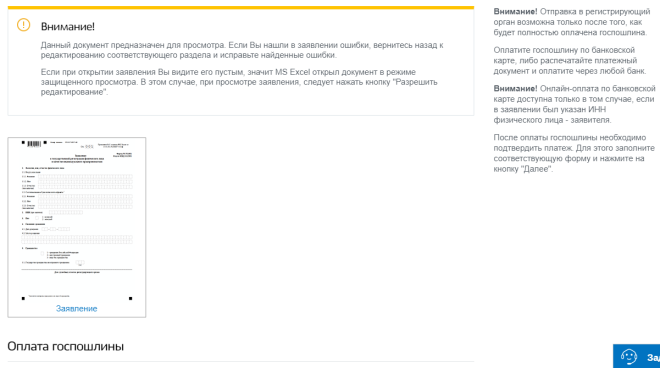 Регистрация ИП на портале Госуслуги. Шаг 9 - просмотр заявления