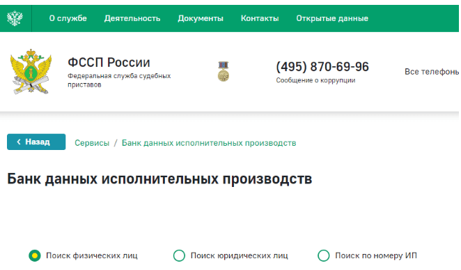 Задолженность у судебных приставов новосибирск. Проверить задолженность ИП на ФССП. Банк ФССП. Проверка задолженности ФССП как выглядит эта страница.